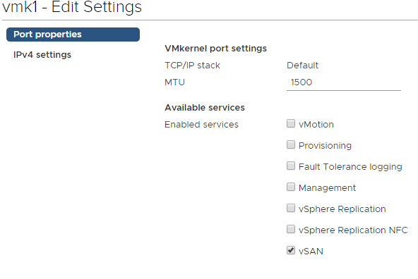 vSAN vmk configuration